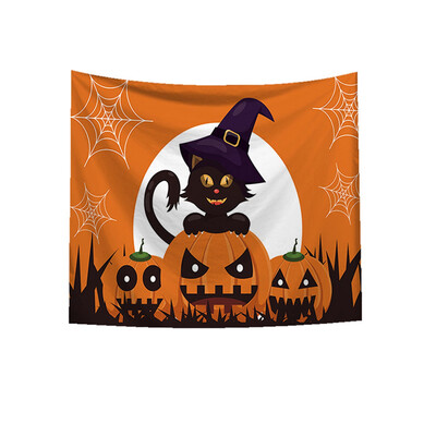 

Toponeto Sugar Skull Tapestry Halloween Trick Treat Horror Ghost Wall Hanging Home Decor