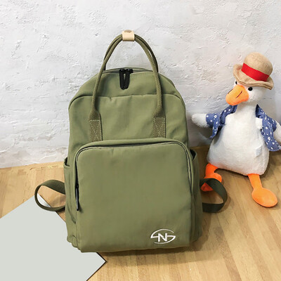 

Tailored Fashion Women Nylon Solid Color Capacity Student Backpack Travel Couple Bag