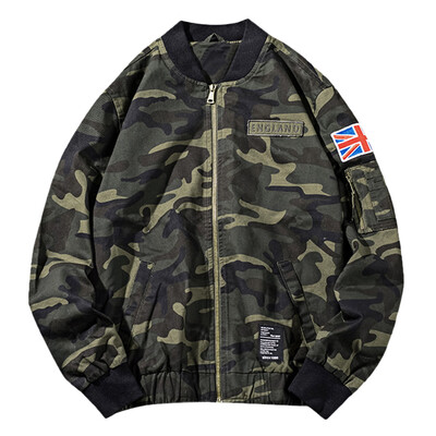 

Zipper Up Camouflage Bomber Jacket