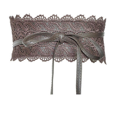

Fashion Wide Lace Tie-up Women Waistband Dress Party Waist Band Belt Sash Decor