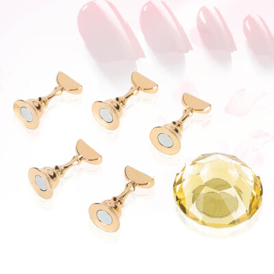 

Greensen 3Colors Magnetic Nail Tip Oval Crystal Practice Stand Base Alloy Holder Nail Art Display Stand