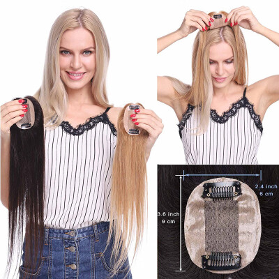 

Hair Toppers for Women Human Hair 100 Remy One Piece Clip in Toppers Extension Straight Real Mono Hair Piece for Thinning Hair