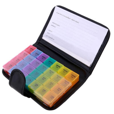 

28 Grids Pills Storage Box Portable Tablet Candy Medicine HolderRainbow