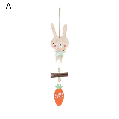 

Wooden Easter Rabbit Carrot Owl Hanging Ornament Home Party Office Decoration