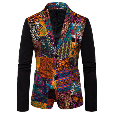 

Male Holiday Jacket Long Sleeve V-neck Plus Size Cocktail Buttons Casual Coat