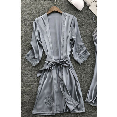 

Women Satin Robe Kimono Night Gown Bridesmaid Robes Sleepwear Bathrobe 2019