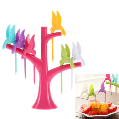 

6PCS Multifunction Tree Shape Forks Holder Flying-Bird Forkes Home Decor