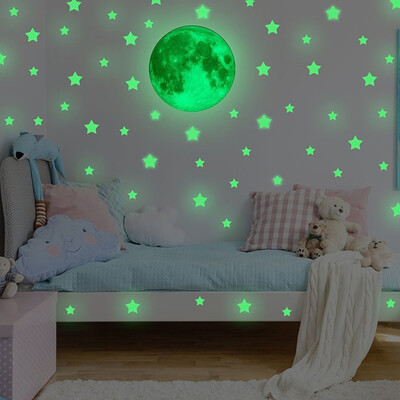 

Gobestart Glow In Dark Wall Ceiling Stars Moon Stickers Wall Stickers Night Kid Home Decor