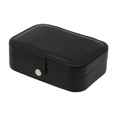 

Jewelry Box Necklace Ring Storage Organizer Double Layer Travel Synthetic Leather