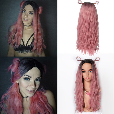 

〖Follure〗Womens Fashion Wig Pink Synthetic Hair Long Wigs Wave Curly Wig
