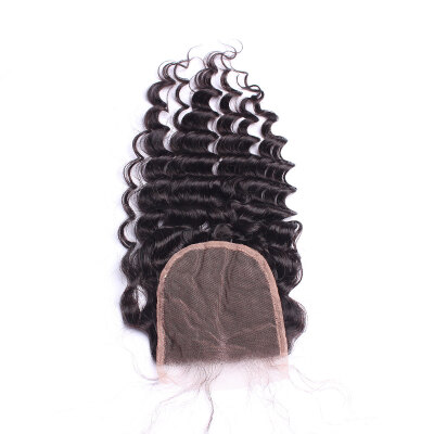 

Dolago Eurasian Virgin Hair 5x5 Lace Closure With Baby Hair Deep Wave FreeMiddleThree Part Human Hair Closure 18 Inches