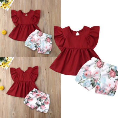 

US Cute Newborn Baby Girl Summer Outfit Set Clothes Princess DressPants Shorts