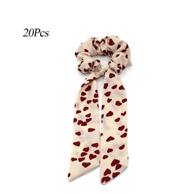 

50Pcs Fashion Wave Point Print Scrunchie Women Hair Scarf Elastic Hairband Rubber Bow Hair Ropes Girls Hair Ties Accessories
