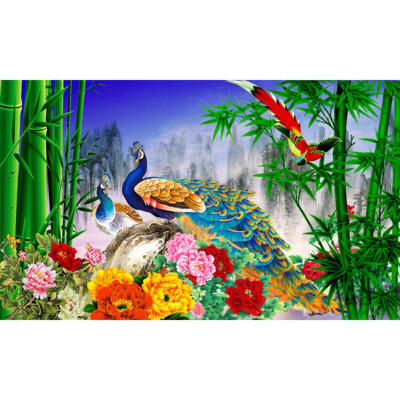 

5D DIY Full Drill Diamond Painting Peafowl View Cross Stitch Embroidery Kit