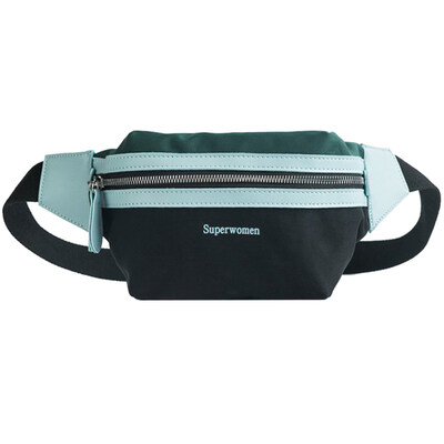 

Outdoor Sports Women Color Block Zipper Crossbody Chest Waist Bag Fanny Pack