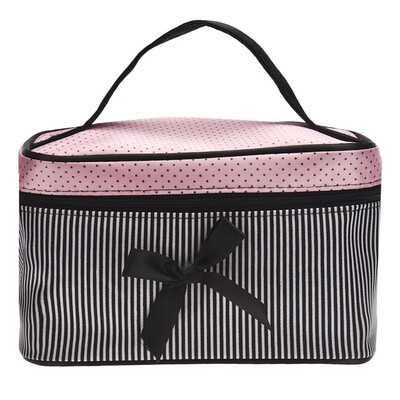 

Gobestart Square Bow Stripe Cosmetic Bag BK