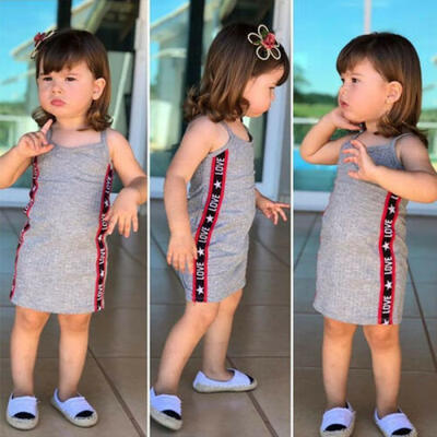 

Summer Baby Girl Newborn Kids Sleeveless Flower Cotton Party Dress Outfit Top