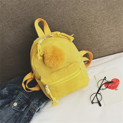 

Tailored Large Capacity Solid Color Corduroy Casual Backpack School Bag