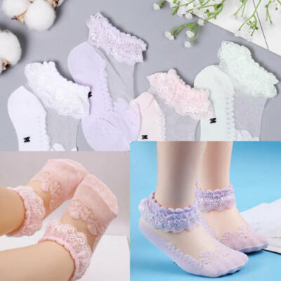 

Lace Girls Baby Princess Kids Ankle Socks Frilly Infant Girl Toddler Pink White