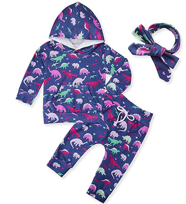 

Newborn Boy Dinosaur Print Hoodie TopsPants Outfit Baby Girl Mermaid Costume
