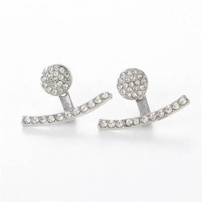 

Simple Crystal Flower drop Earrings For Women fashion Jewelry Double Sided Gold Silver earrings gift for party weddings