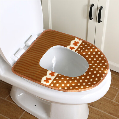 

Gobestart Dotted Toilet Pad Thick Waterproof Magic Buckle Warm Toilet Seat Pad