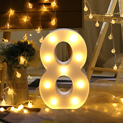 

JPGIF Alphabet LED Digital Lights Light Up White Plastic Digital Standing Hanging 0
