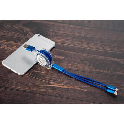 

3 In 1 USB Charging Cable Charger Retractable Data Sync Cord With Type C Micro USB Lightning For IOS IPhone Android - 1m