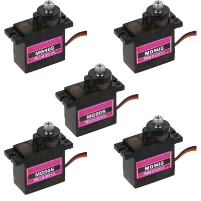 

〖Follure〗5PCs MG90S Micro Metal Gear 9g Servo for RC Plane Helicopter Boat Car 48V- 6V