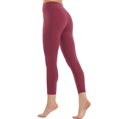 

2019 New Womens High Waist Tummy Control Workout Leggings Phone Pocket Running Solid color Yoga Pants