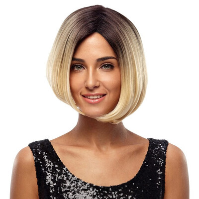 

Noble Perruque None Lace Cosplay Short Bob Wigs 10 Inch Ombre Blonde Wigs For Black Women Heat Resistant Free Shipping