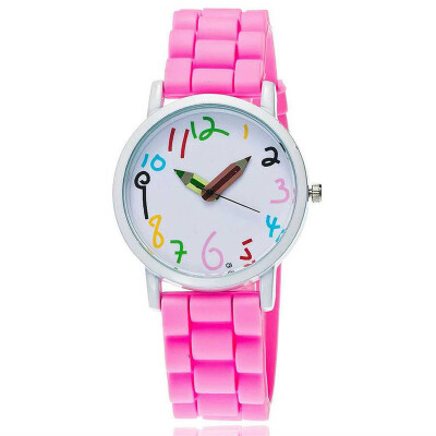 

New Geneva pencil pointer silicone men&women watch casual cute fresh student watch