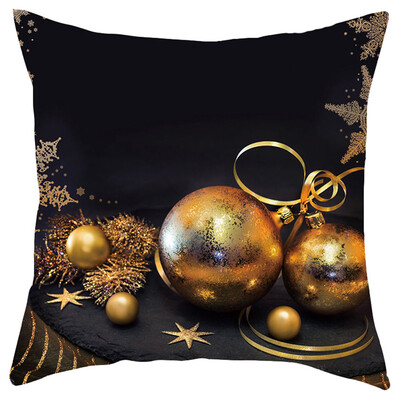 

〖Follure〗Merry Christmas Short Plush Pillowcase Sofa Pad Set Home Decoration 18x18 Inch