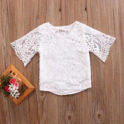 

Lace Toddler Infant Baby Girls Floral Long Sleeve O-Neck T-Shirt Top Outfits Sunsuit