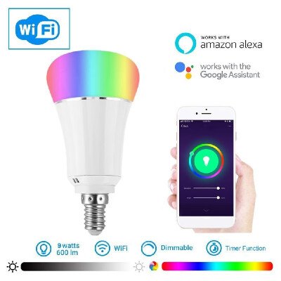 

2101 Smart WIFI LED Bulb WIFI Light RGB Multicolor LED Bulb 9W E2627 Dimmable Light Phone Remote Control Compatible with Alexa Go