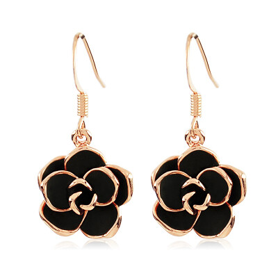 

Temperament black rose simple fashion earrings