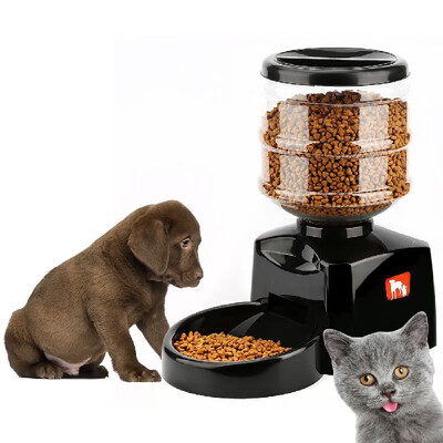

Hongde summer new smart snack dog pet supplies timed automatic feeder dog food cat feeding machine black