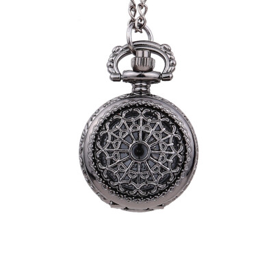 

Hot Sale Chain Retro Black Spider Web Pocket Watch Necklace For Grandpa Dad Gifts New Arrival Freeshipping Fashion Clock