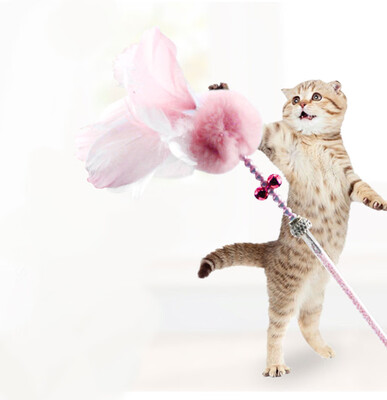 

Gobestart Kitten Cat Toy Interactive Toy Soft Feather And Bell Beading Cat Toy