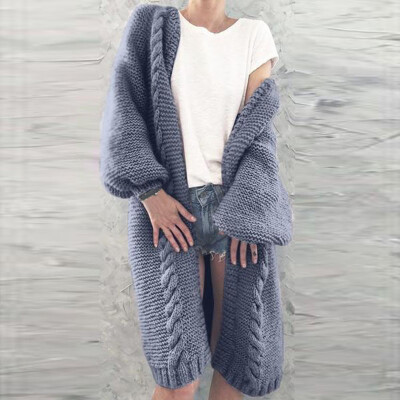 

Women Long Cardigan Midi Coat Casual Sweater Long Sleeve Knitted Outwear Jacket