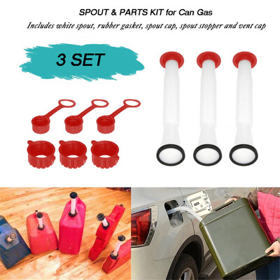 

〖Follure〗3pc Replacement SPOUT PARTS KIT for Rubbermaid Rubbermade Fuel Gas Can Container