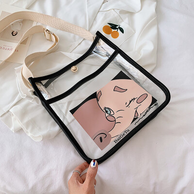 

Ins summer transparent bag jelly bag new 2019 Korean version of 100 cute baby elephant gas slanted bag