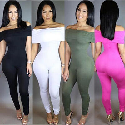 

Sexy Women Bodycon Summer Off- Shoulder Jumpsuit Romper Slim Clubwear Bodysuit