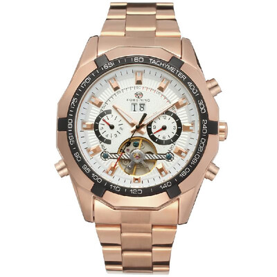 

Forsining Fashion Mens Watches Noctilucent Mechanical Movement Waterproof Business Analog Dial Stainless Steel Band Strap Wrist W