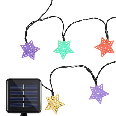 

SS - 31 Solar Powered Waterproof 20 LEDs Iron Star String Lamp Home Yard Christmas Decoration