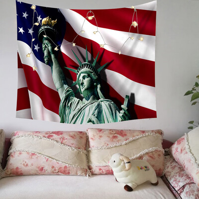 

Gobestart Independence Day Print Family Tapestry Light String Combination Wall Decoration