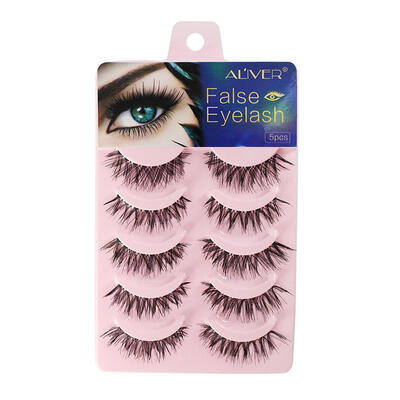 

5 Pairs 3D Thick Fake Eyelashes Handmade Nature Long Slender False Lashes