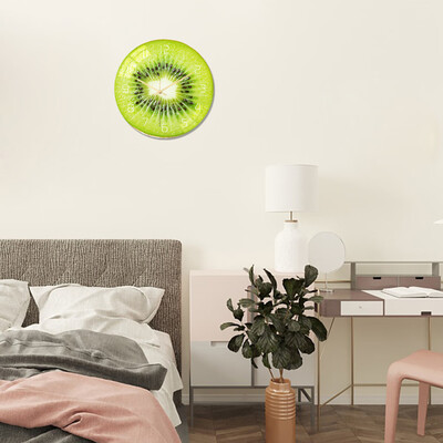 

Gobestart Fruit Animal Wood Grain Sall Clock Acrylic UV Printing Clock Creative Wall Clock