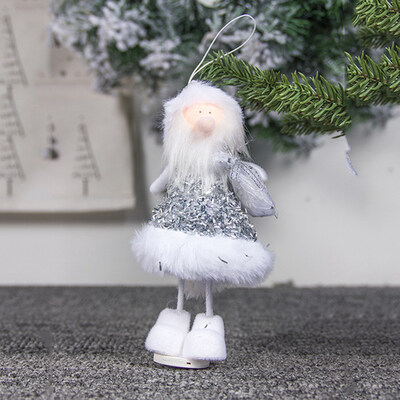 

Christmas Pendants Mini Plush Angel Doll Toy Christmas Figurine Ornaments Holiday Gift Decorations