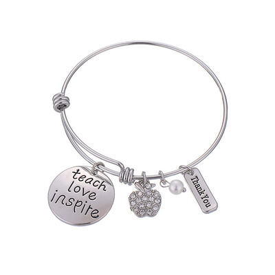 

Best Teacher Gift Love Inspire Letters Adjustable Bracelet Bracelet for Birthday Teachers Day Thanksgiving Graduation